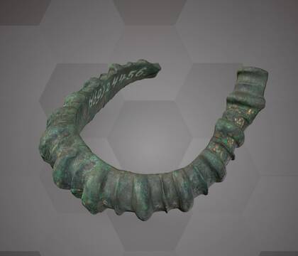 Picture of the 3D model of a bronze bracelet