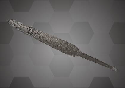 Picture of 3D model of a weaving sword from Hauskirchen grave 8