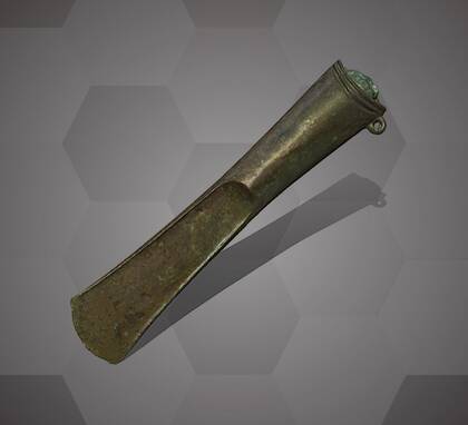 Picture of the 3D model of a bronze hatchet