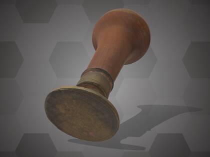 Picture of 3D model of a seal stamp of the library of the Court Cabinet of Natural Objects