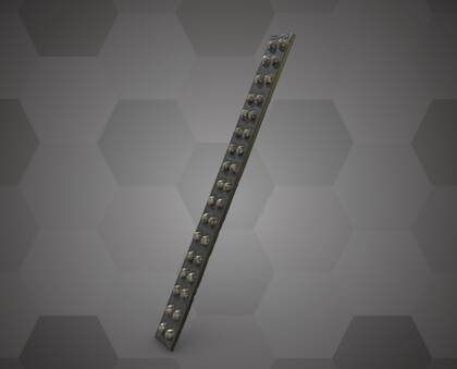 Picture of 3D model of 34 small hemispherical fittings on a leather band from Hauskirchen grave 13