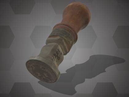 Picture of 3D model of a seal stamp of the Physical Court Cabinet and Court Cabinet of Natural Objects