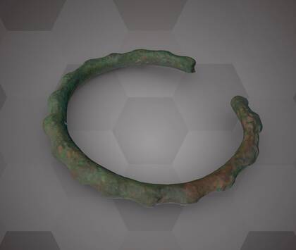 Picture of the 3D model of a bronze bracelet