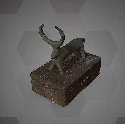 Picture of the 3D model of a bronze figurine