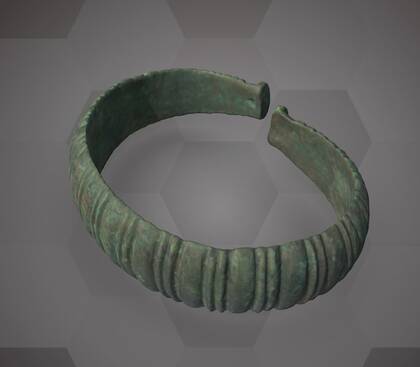 Picture of the 3D model of a bronze bracelet