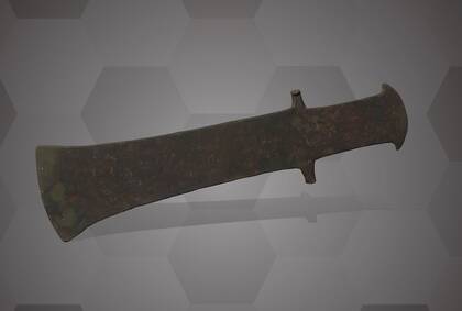 Picture of the 3D model of an iron axe