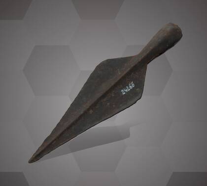 Picture of the 3D model of an iron lance tip