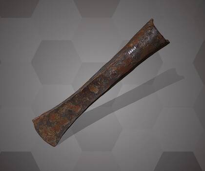 Picture of the 3D model of an iron spout axe