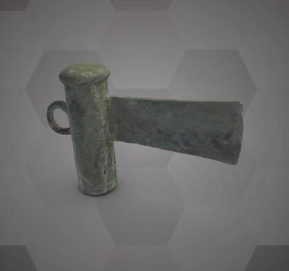 Picture of the 3D model of a bronze hatchet