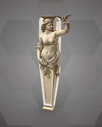 Image of the 3D Model of a female Figure embodying "Air"