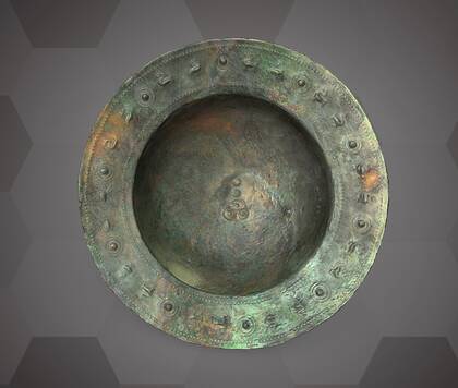 Picture of the 3D model of a wide rim bronze bowl