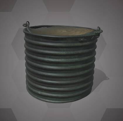 Picture of the 3D model of a bronze bucket