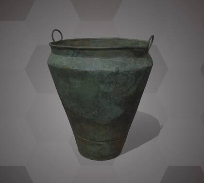 Picture of the 3D model of a bronze vessel