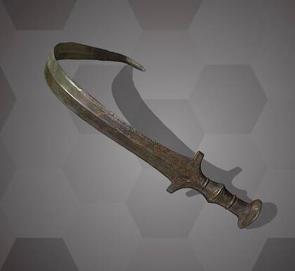 Picture of the 3D model of a bronze ronzano sword