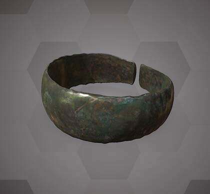 Picture of the 3D model of a bronze melon arm ring