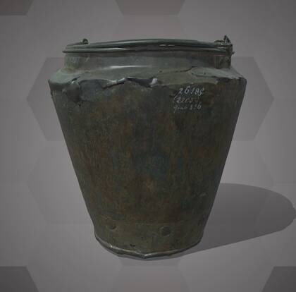 Picture of the 3D model of a bronze vessel