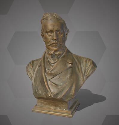 Picture of the 3D model of a bust of Richard von Wettstein