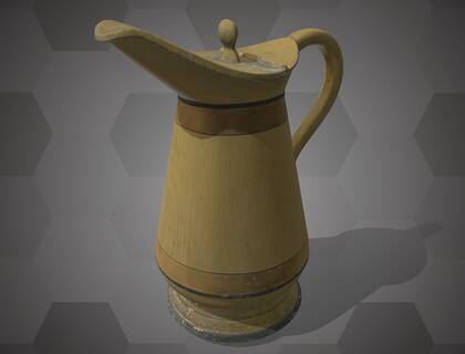 Picture of 3D model of a metal jug with lid