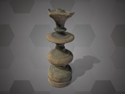 Picture of 3D model of a black chess piece