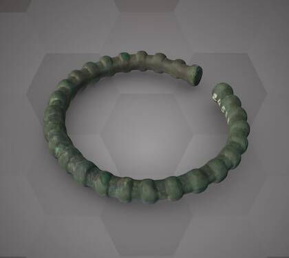 Picture of the 3D model of a bronze bracelet