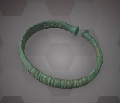 Picture of the 3D model of a bronze bracelet