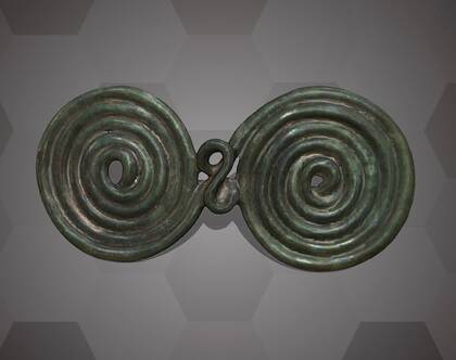 Picture of the 3D model of a bronze brooch