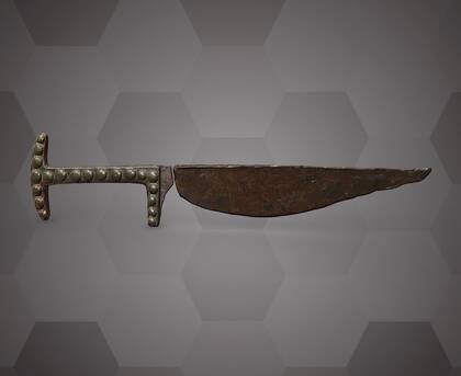 Picture of the 3D models of a daggerknife - daggerknife and hilt