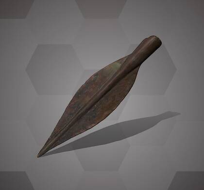 Picture of the 3D model of a spearhead