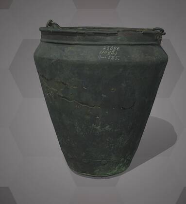 Picture of the 3D model of a bronze vessel