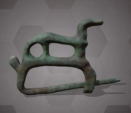 Picture of the 3D model of a bronze brooch