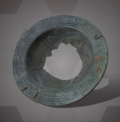 Picture of the 3D model of a bronze plate