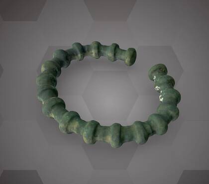 Picture of the 3D model of a bronze bracelet