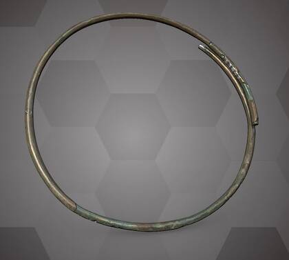 Picture of a 3D  model of a bronze neck ring