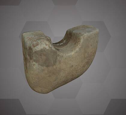 Picture of the 3D model of a stone axe fragment