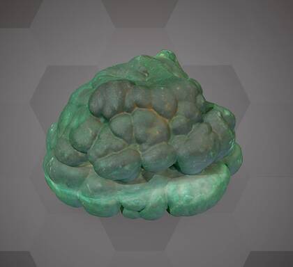 Picture of the 3D model of a malachite