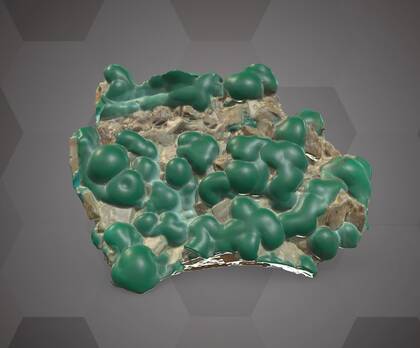 Picture of the 3D model of a malachite