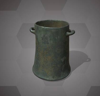 Picture of the 3D model of a bronze chape