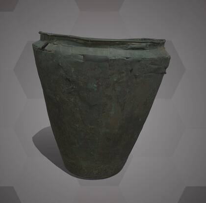 Picture of the 3D model of a bronze vessel