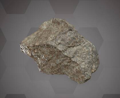 Picture of the 3D model of the Barbotan meteorite