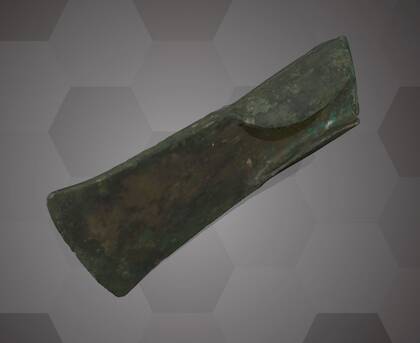 Picture of the 3D model of a bronze flap axe