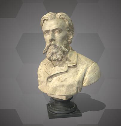 Picture of the 3D model of a bust of Melchior Neumayr