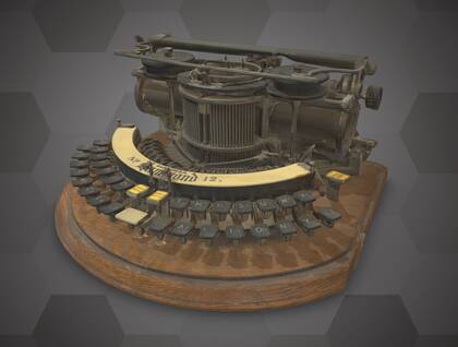 Picture of 3D model of a Hammond typewriter (No. 12) without cover