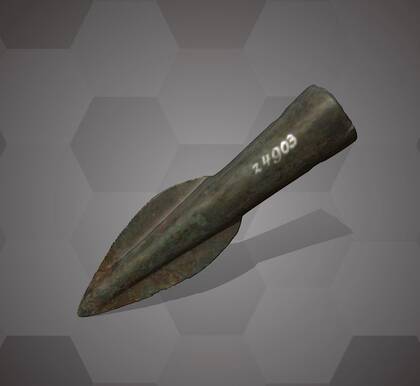 Picture of the 3D model of a spearhead