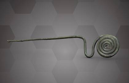 Picture of a bronze spiral head pin